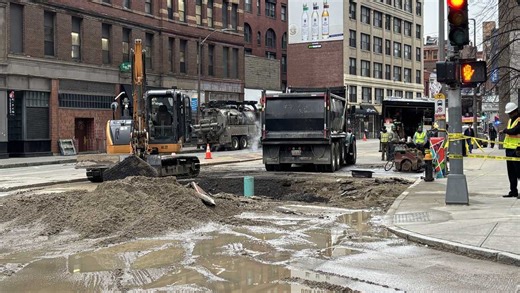 Roads reopen after repairs to water main break in Boston's Chinatown