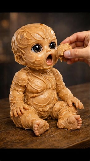 the child eats delicious peanut butter #foodasmr #satisfying #baby #asmr