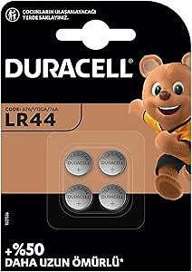 Duracell Custom LR44 Alkaline Button Battery 1.5V (76A / A76 / V13GA), Pack of 4