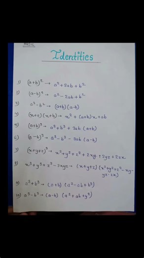 class 10th mathematics formula sheet from chapter 1 to 5