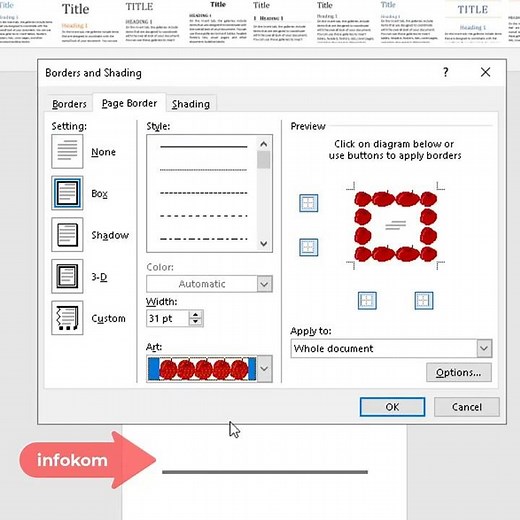 How to create a border frame in Word