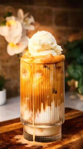 How to make coffee ice cream float #shorts