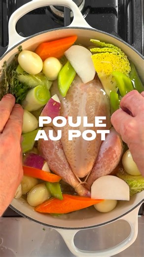 Matthew Ryle on Instagram: "POULE AU POT 🍗🍲 Ingredients: (Serves 4) 1 turnip (cut into 8 wedges)� 2 leeks (cut into 8 pieces)� 12 baby onions� 2 celery sticks (cut into 8 pieces)� 2 carrots (cut into 8 pieces)� 1 Savoy cabbage (cut into 8 pieces)� 4 garlic cloves� Bouquet garni� 1.4kg whole chicken (approx.)� Dijon mustard� Cornichons� Fresh bread 1. Truss the chicken to get it ready for poaching. Place the chicken into a large stockpot and cover with cold water. Add the vegetables, bouquet ga
