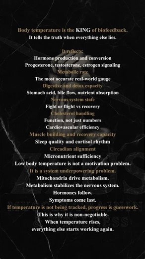 Fix fuel.\rReduce stress.\rRestore digestion.\rRespect recovery.\rWhen the system works, temps climb