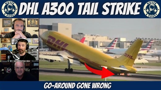 DHL A300 tags the deck at Heathrow – airline pilots react!
