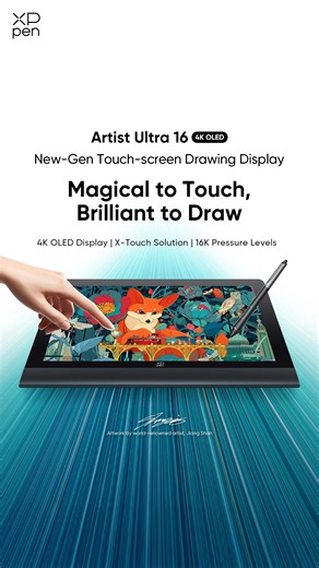 XPPen on Instagram: "What if you could bring your studio with you? 🤔We’re proud to introduce our New-Gen Touch-screen Drawing Display - ✨Artist Ultra 16✨, a perfect blend of power and portability. It’s Magical to Touch, Brilliant to Draw, no matter where your inspiration takes you. Shop now in our bio link 🔗 - 🌟 15.6-inch 4K OLED Display 🌟＜1 ms Response Speed 🌟 100,000: 1 Contrast Ratio 🌟 X-Touch Solution 🌟 Native 10-bit Color Depth 🌟 99% Adobe RGB, 99% sRGB, 98% Display P3 #XPPen #Artis