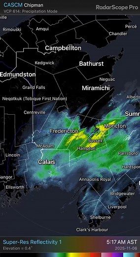 Here is a look at the radar. | New Brunswick Weather Network