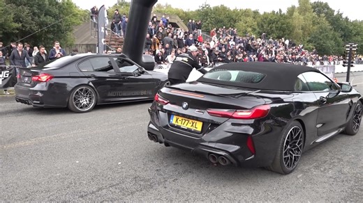 Course de dragster : deux BMW survitaminées s’affrontent
