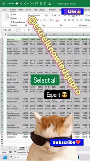 🔥 Delete Blank Rows in Excel Big Data in 1 Second | Excel Short Trick 2025 | Excelknowledgepro