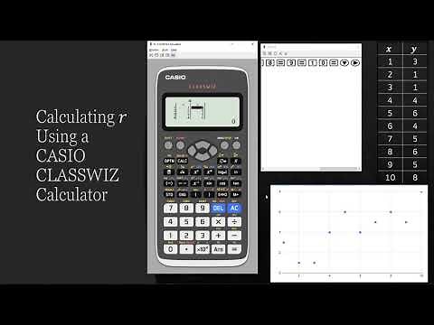 Product moment correlation coefficient using the CASIO Classwiz calculator