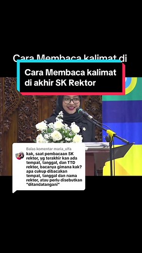 Cara Membaca Kalimat di Akhir SK Rektor dengan Benar