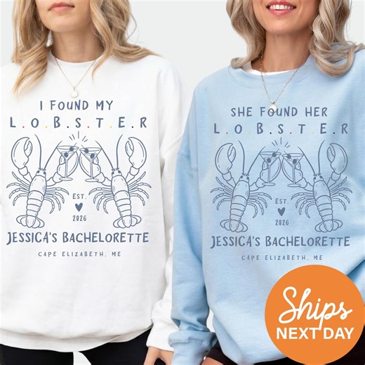 Found My Lobster Sweatshirt, Friends Bachelorette Hoodie, Maine Bridal Crewneck, Bride Squad Gift - Etsy