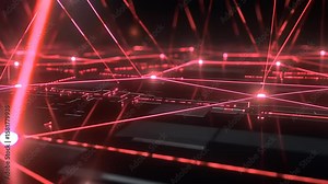 Abstract visualization of interconnected digital networks with glowing red lines and nodes in a dark environment