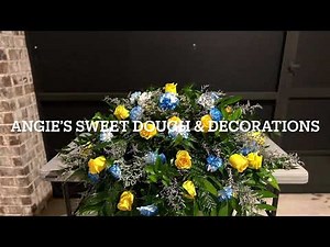 How to Make a Casket Spray/Funeral Flower Arrangement/Yellow and Blue