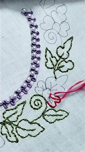 Back Stitch Embroidery Design | Simple & Beautiful Sewing Idea
