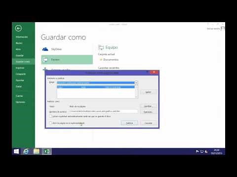 Excel 2013 - Publicar una hoja de Excel en la Web