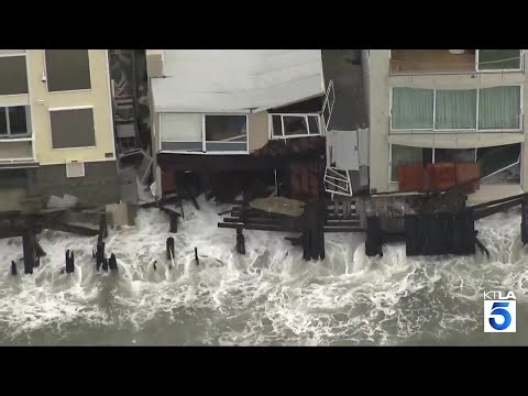 Long Beach Boardwalk shredded by damaging surf
