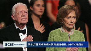 2.7K views · 148 reactions | Tributes poured in Sunday for former President Jimmy Carter after his foundation said he would be receiving hospice care at his home in Georgia. At age 98, Mr. Carter is the nation's oldest living president. https://cbsn.ws/3EmRSUb | CBS Evening News | Facebook