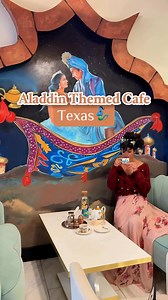 For delicious tea and treats check out this new Aladdin themed cafe ☕️🧞‍♂️ Follow for all of things to do in Dallas Aladdin Cafe is a beautiful Iraqi owned cafe in Richardson, TX serving up ✨All day Mediterranean breakfast ✨Turkish coffee on sand ✨A whole selection of teas and coffee ✨A selection of pastries ✨And more! Weekends get busy so try to go on a weekday to avoid the crowds! Comment “link” for our a free copy of our travel guide 55 Texas trips under $50 plus things to do in Texas in the