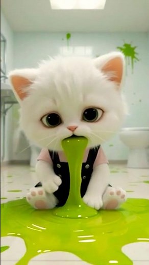 🧁cat vomits after eating cake from black cat #ai #cat #shorts #aicat #story