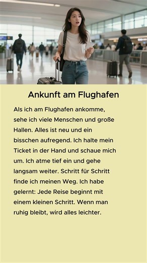 Simple German Story – Ankunft am Flughafen #shorts #learnGerman #German