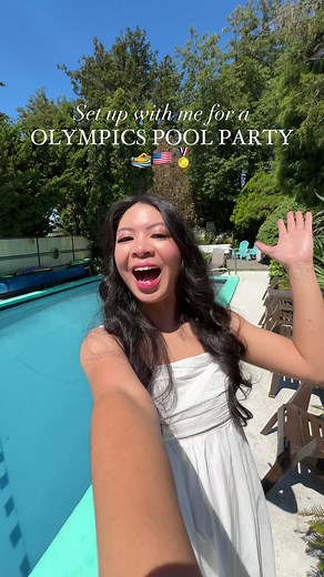 Olympics Team USA themed pool party! 🏊‍♂️🇺🇸 This party was so fun to decorate and put together! I rented a pool in Seattle through @Swimply to really stay on theme. You can rent pools, hot tubs, and houses by the hour for parties, events, or just to hang out, which is so nice since we don’t have a lot of pools here! What has been your favorite Olympics event to watch? Ours are definitely gymnastics and swimming! Let’s go for GOLDDDD!🏅#olympics2024 #poolpartydecor #swimply #olympics