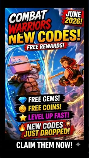 🔥 Combat Warriors Codes June 2026 | FREE Rewards! ⚔️ Roblox #shorts #codes