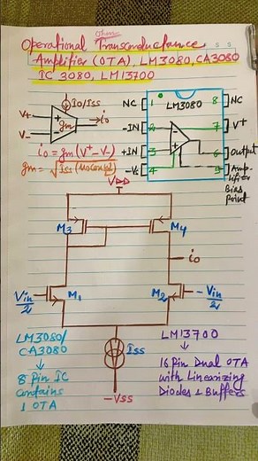 Operational Transconductance Amplifier (OTA) : LM 3080, CA3080 and LM13700