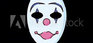 Clown Mask Motion Graphic Video HD Alpha Channel