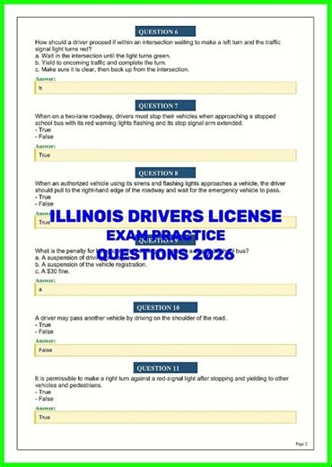 ILLINOIS DRIVERS LICENSE EXAM PRACTICE QUESTIONS 2026 video