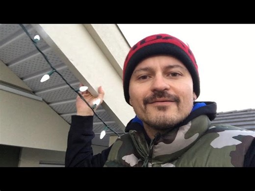 Stuck on the roof hanging Christmas lights! Dan’s hilarious holiday decorating fail