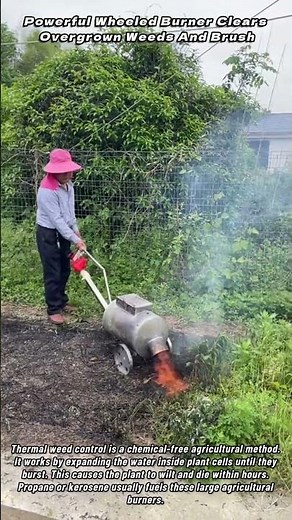 Powerful Wheeled Burner Clears Overgrown Weeds And Brush