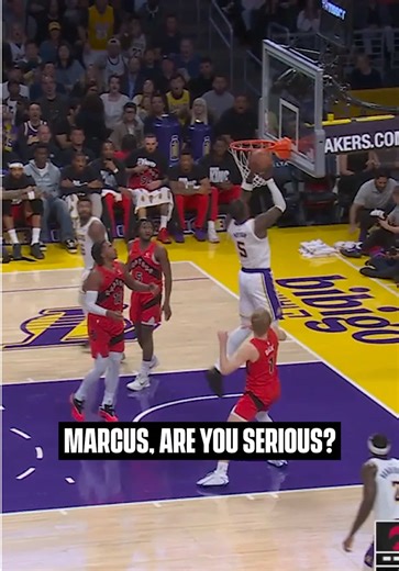 Marcus' No Look Lob to Deandre - Lakers vs Raptors