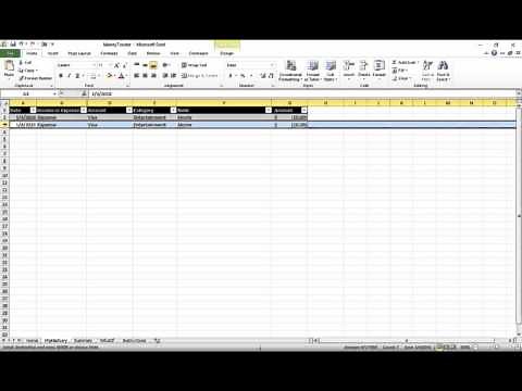 Money Tracking Excel Spreadsheet Tutorial