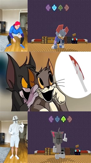 FNF Tom & Jerry Minecraft Animation vs Real Life #fnf #tomandjerry #minecraftanimation