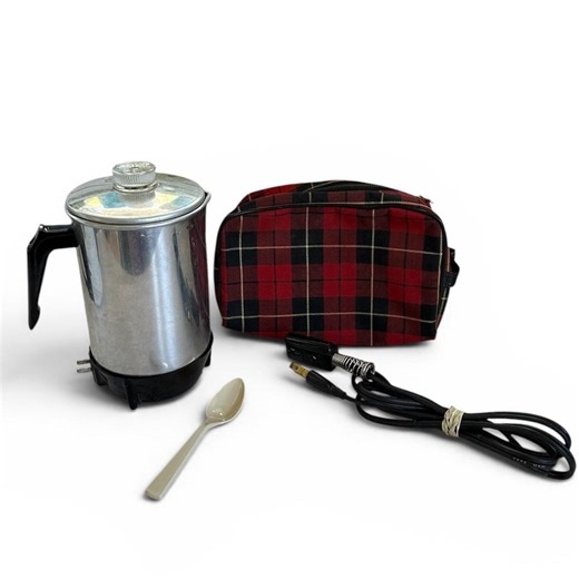 Vintage Electric Travel Coffee Percolator With Carry Pouch - Etsy