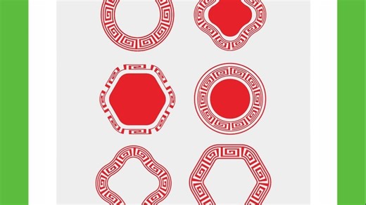 CDR快速绘制圆形国风边框效果