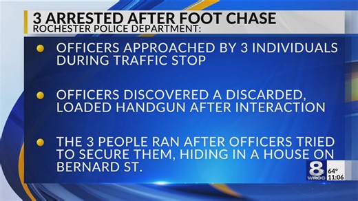 Loaded handgun leads to police chase in Rochester, teen arrested