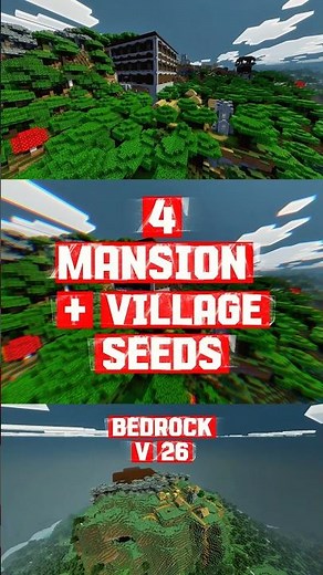 Top 4 Mansion + Village Seeds 😳🔥 | Minecraft Bedrock 26