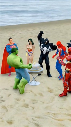 HULK MISSING HIS FRIENDS ON HIS BIRTHDAY THEN THEY COME & CELEBRATE TOGETHER #gta5 #shorts #gaming