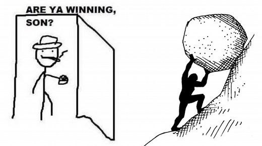 Sisyphus / Sisyphus Pushing a Boulder | Know Your Meme