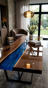Burned Wood to Blue River Table 🌊 Satisfying Epoxy Transformation