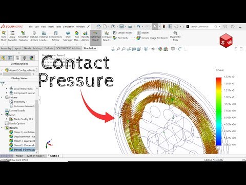 Creating a Contact Pressure Plot in Solidworks Static Simulation FEA Analysis