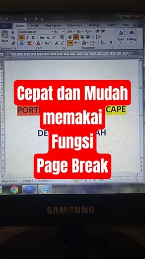 Fungsi Page Break di ms word #tips #tipsandtricks #turorial #msword #fyp