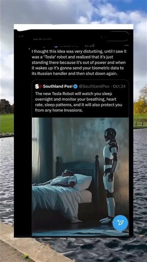 The New Tesla Robot Will Watch You Sleep And Monitor Your Breathing 😳 #tesla #dystopian