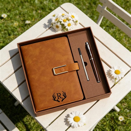 Custom Engraved Leather Notebook Pen Set, Personalized Journal, Graduation Gift, New Job Present, Thank You Gift,gift for Boyfriend,easter - Etsy