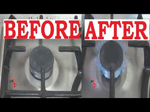 How to clean gas stove burner nozzle. No gas or small flame on Gas hob cooker.