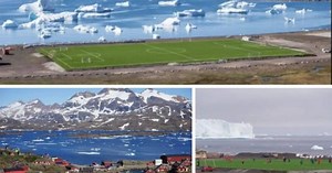Así es el fútbol en Groenlandia: En medio de icebergs, ballenas y la temporada dura solo siete día