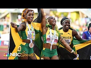 Fraser-Pryce, Jackson, & Thompson-Herah break down the historic Jamaican 100m sweep at Worlds sweep