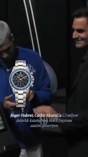 🎾 Roger Federer shows Carlos Alcaraz his $1.5 million off-the-shelf Rolex watch!